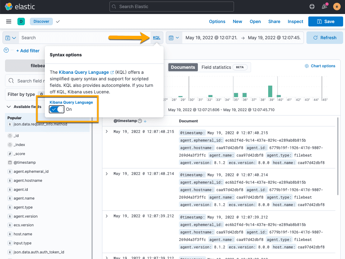 Kibana Session Logs